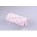 Wide Pink Jacquard Super Soft Warm Solid Color Long Size 100% Cotton Material Blanket For Bbay